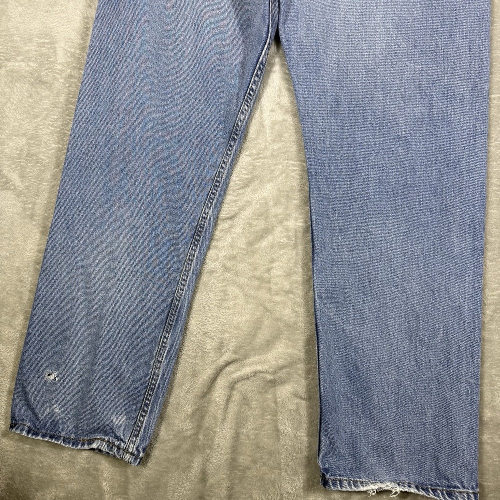 Vintage Levis 505 Jeans Denim Blue Mens 36x32 Fits 35x31 Straight Leg Light Wash - Picture 9 of 16